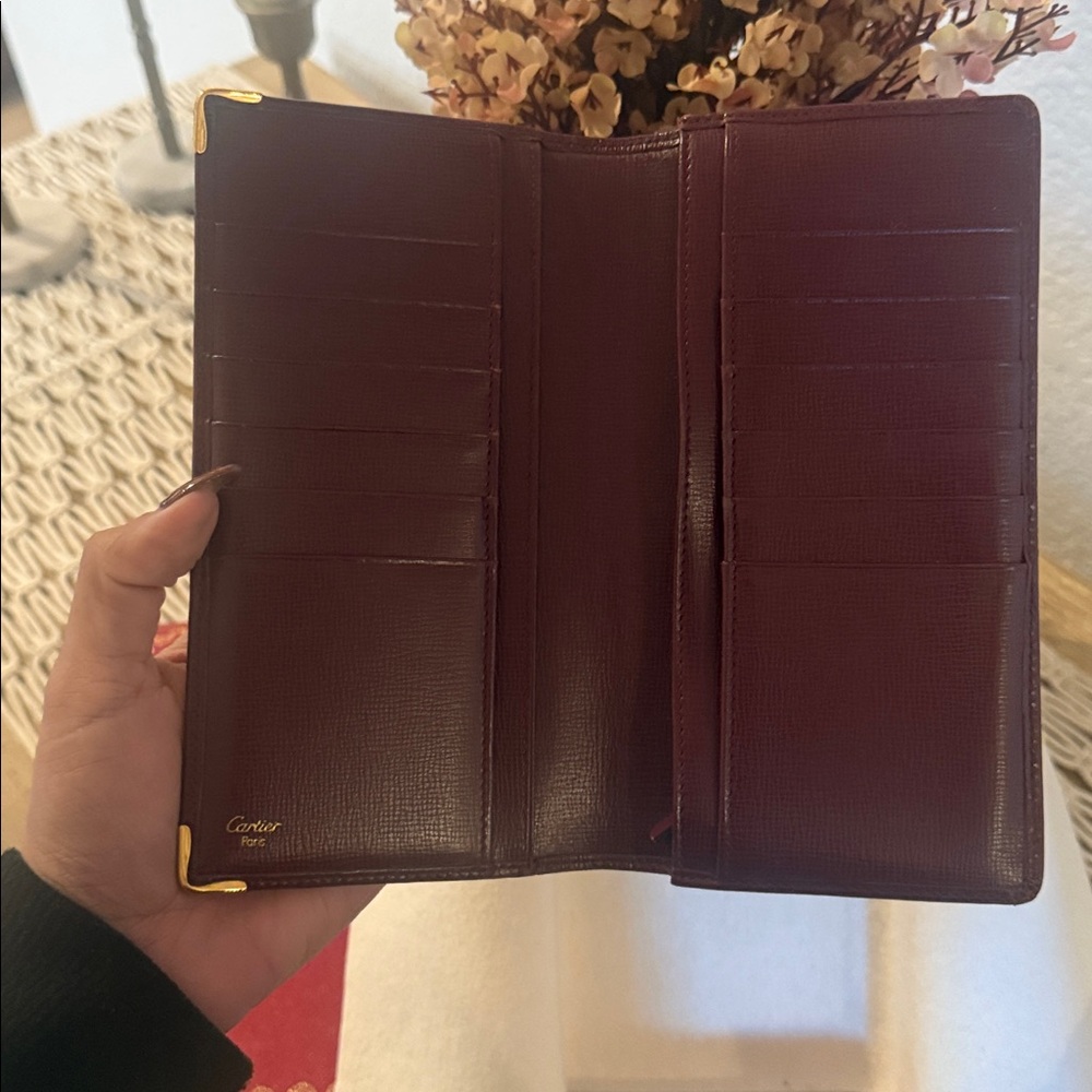 Authentic Cartier Must de Cartier Bordeaux Leather Bifold Long Wallet - Picture 6 of 15